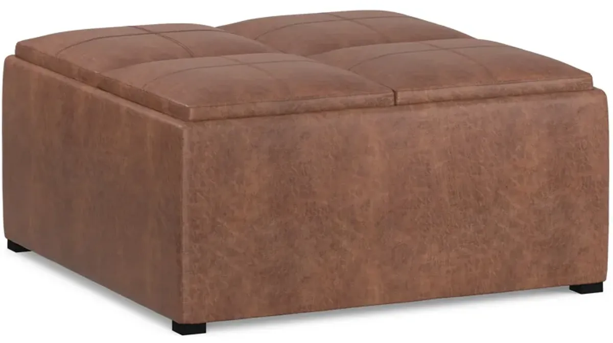 Avalon Table Ottoman in Distressed Vegan Leather