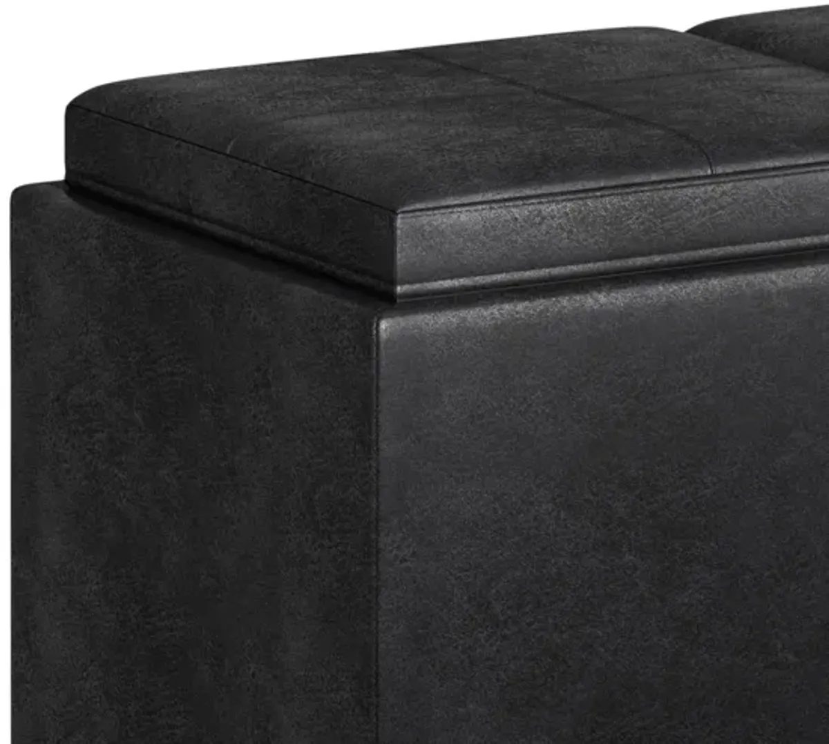 Avalon 5 Pc Storage Ottoman in Distressed Vegan Leather
