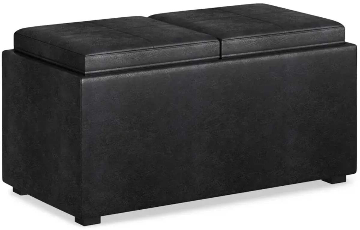 Avalon 5 Pc Storage Ottoman in Distressed Vegan Leather