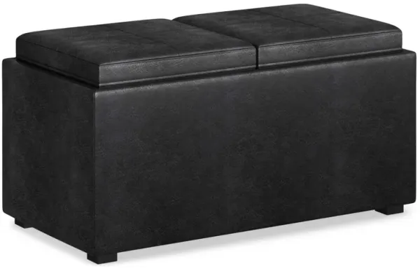 Avalon 5 Pc Storage Ottoman in Distressed Vegan Leather