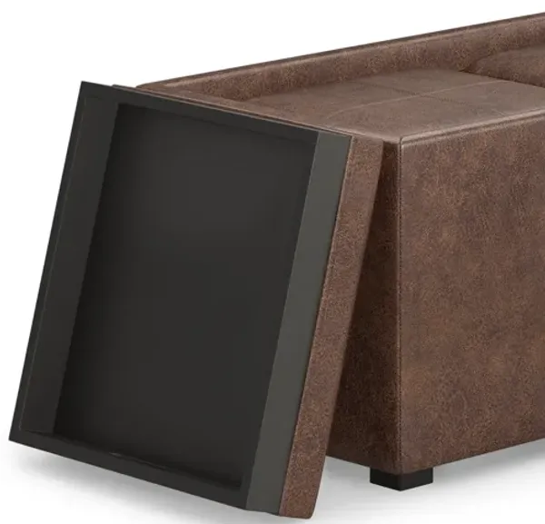 Avalon 5 Pc Storage Ottoman in Distressed Vegan Leather