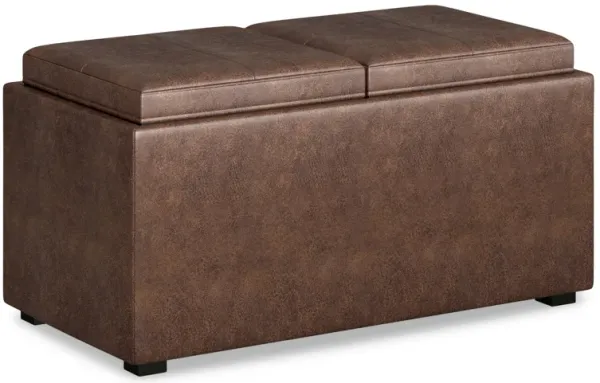 Avalon 5 Pc Storage Ottoman in Distressed Vegan Leather
