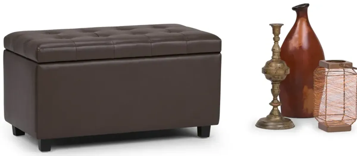 Cosmopolitan Storage Ottoman in Vegan Leather