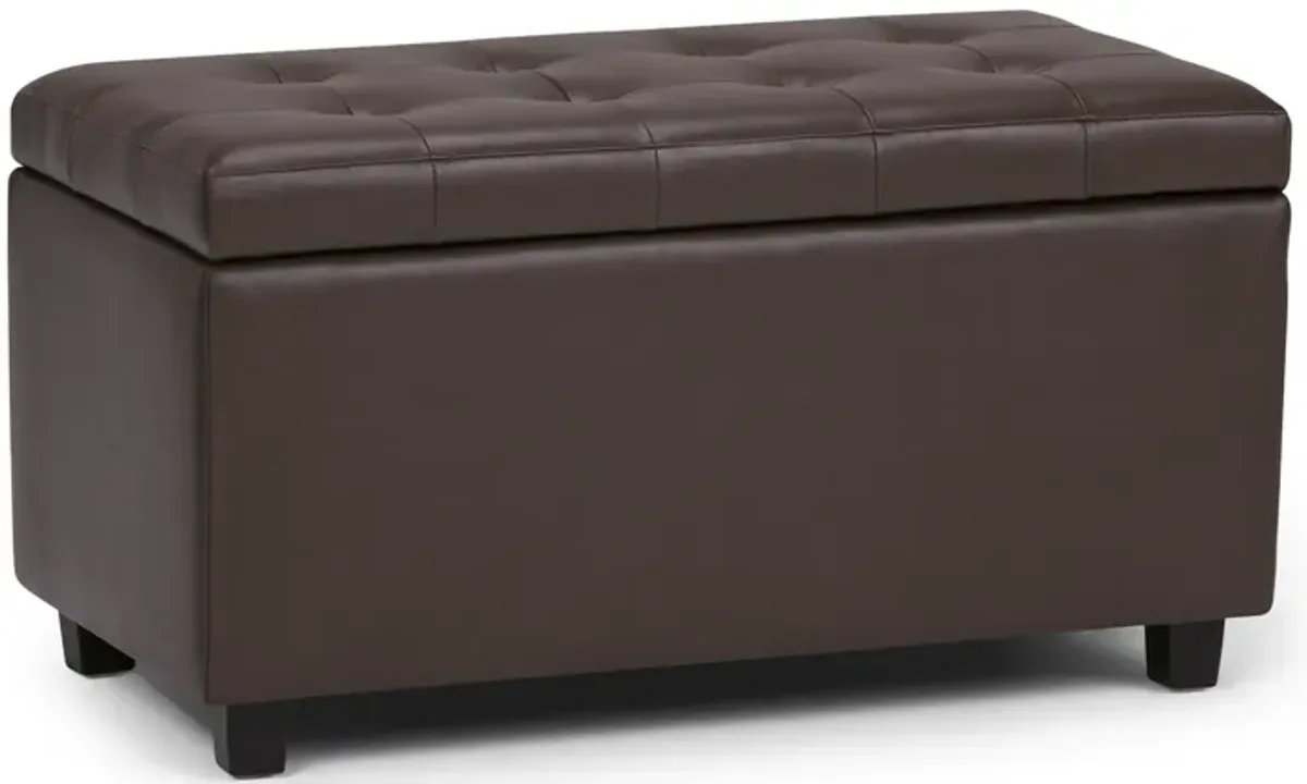 Cosmopolitan Storage Ottoman in Vegan Leather