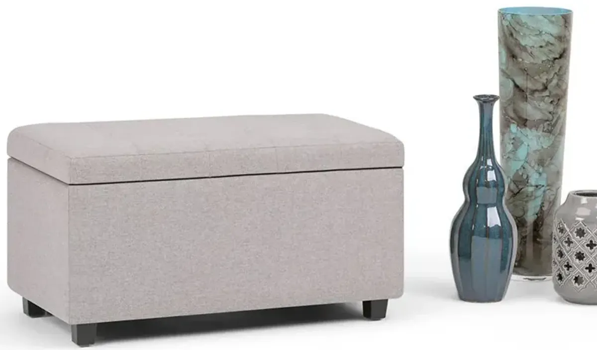 Cosmopolitan Storage Ottoman in Linen