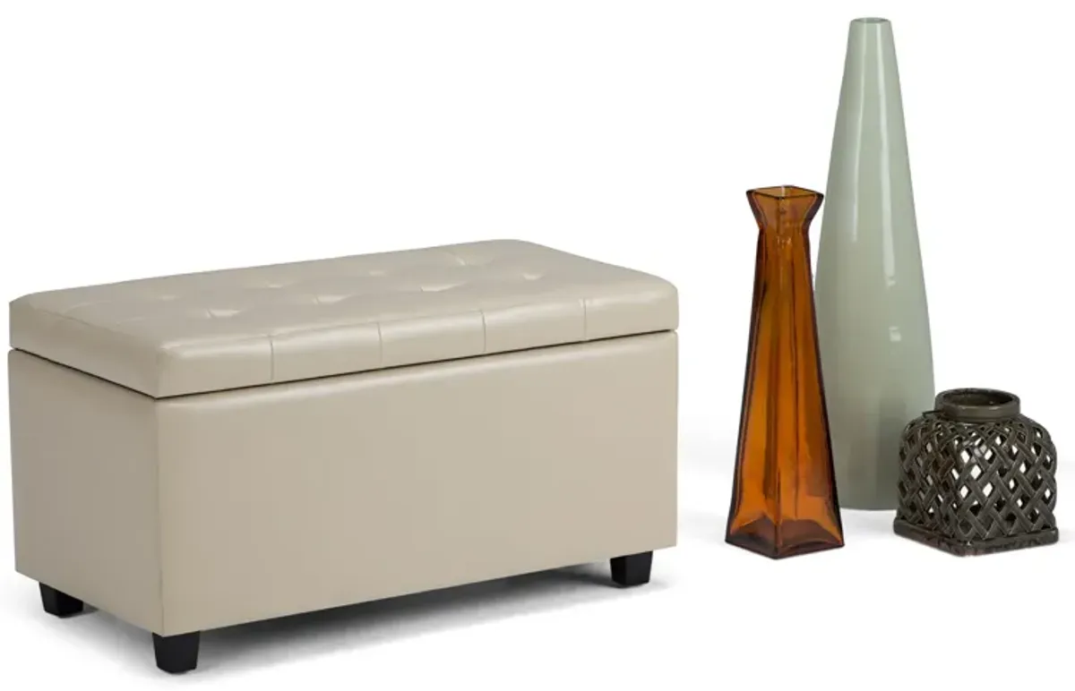 Cosmopolitan Storage Ottoman in Vegan Leather
