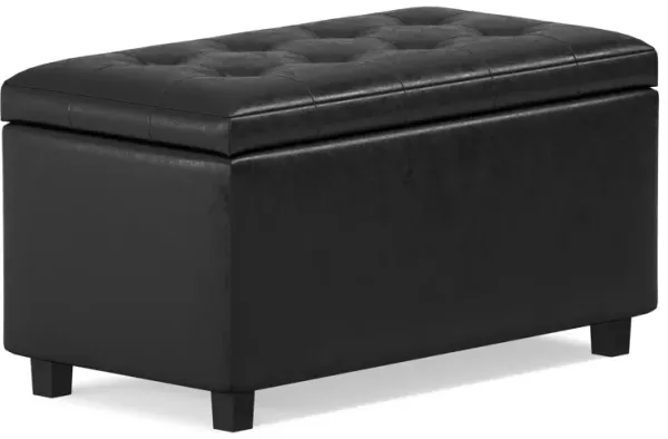 Cosmopolitan Storage Ottoman in Distressed Vegan Leather