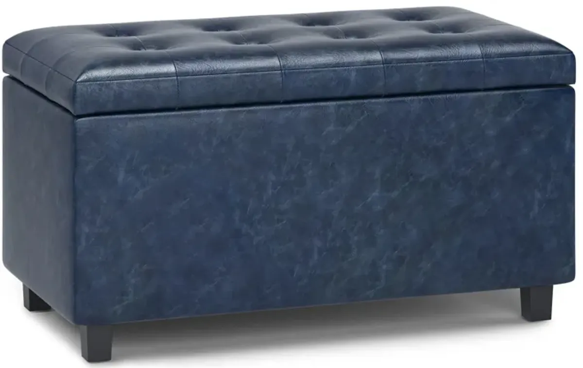 Cosmopolitan Storage Ottoman in Vegan Leather