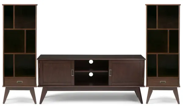 Draper 60 inch TV Stand with 22 inch Bookcases (Set of 3)