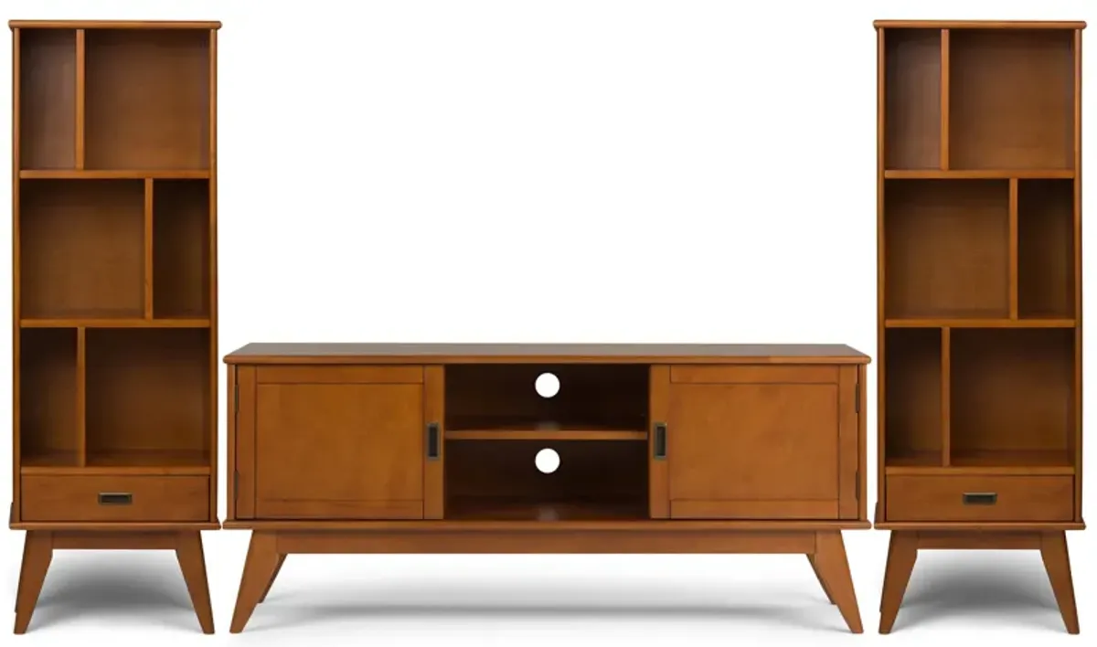 Draper 60 inch TV Stand with 22 inch Bookcases (Set of 3)