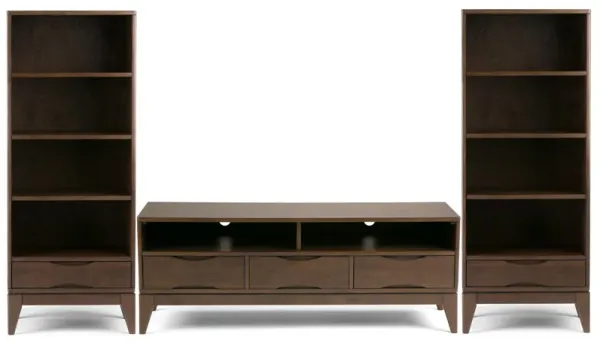Harper 60 inch TV Stand with 24 inch Bookcases (Set of 3)