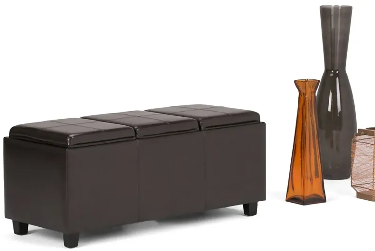 Avalon 3 Trays Ottoman in Vegan Leather