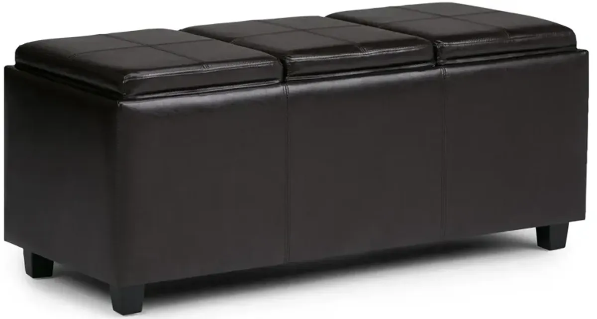 Avalon 3 Trays Ottoman in Vegan Leather