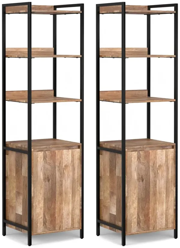 Kelsey 20 inch 5 Shelf Bookcase with Door (Set of 2)