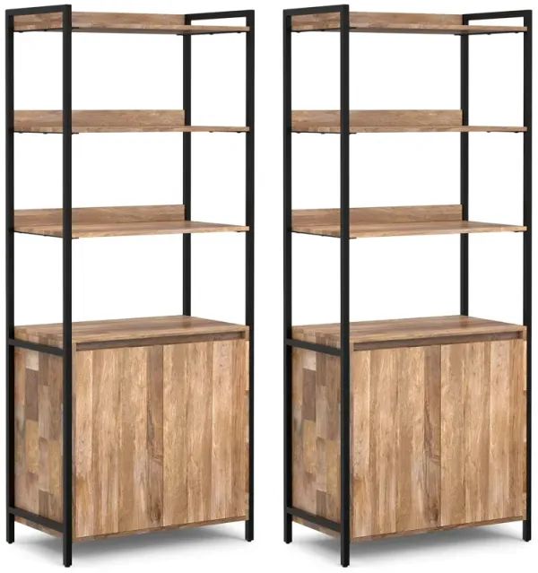 Kelsey 30 inch 5 Shelf Bookcase with Doors (Set of 2)