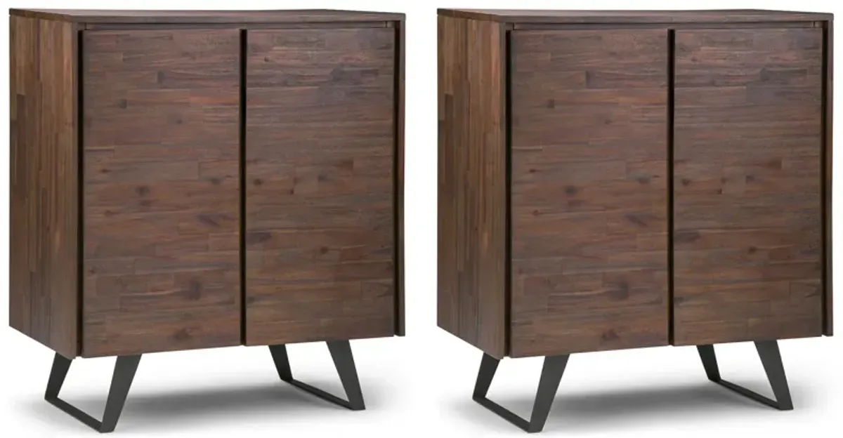 Lowry 39 inch Storage Cabinet (Set of 2) in Acacia