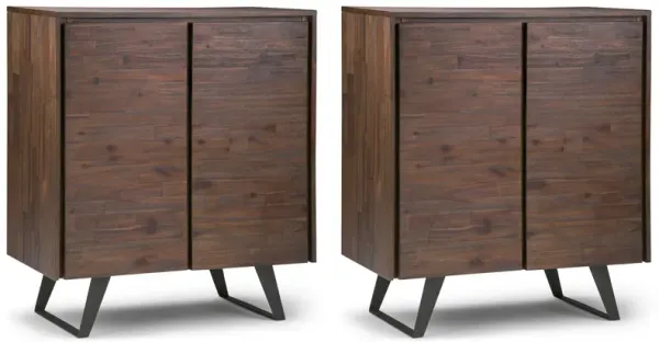 Lowry 39 inch Storage Cabinet (Set of 2) in Acacia