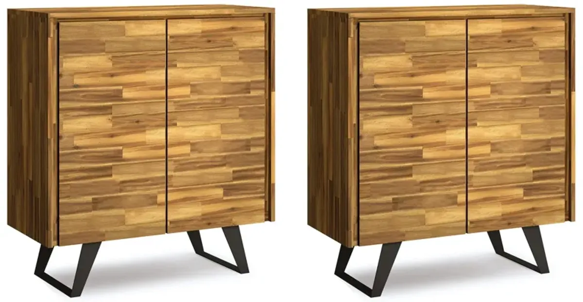 Lowry 39 inch Storage Cabinet (Set of 2) in Acacia