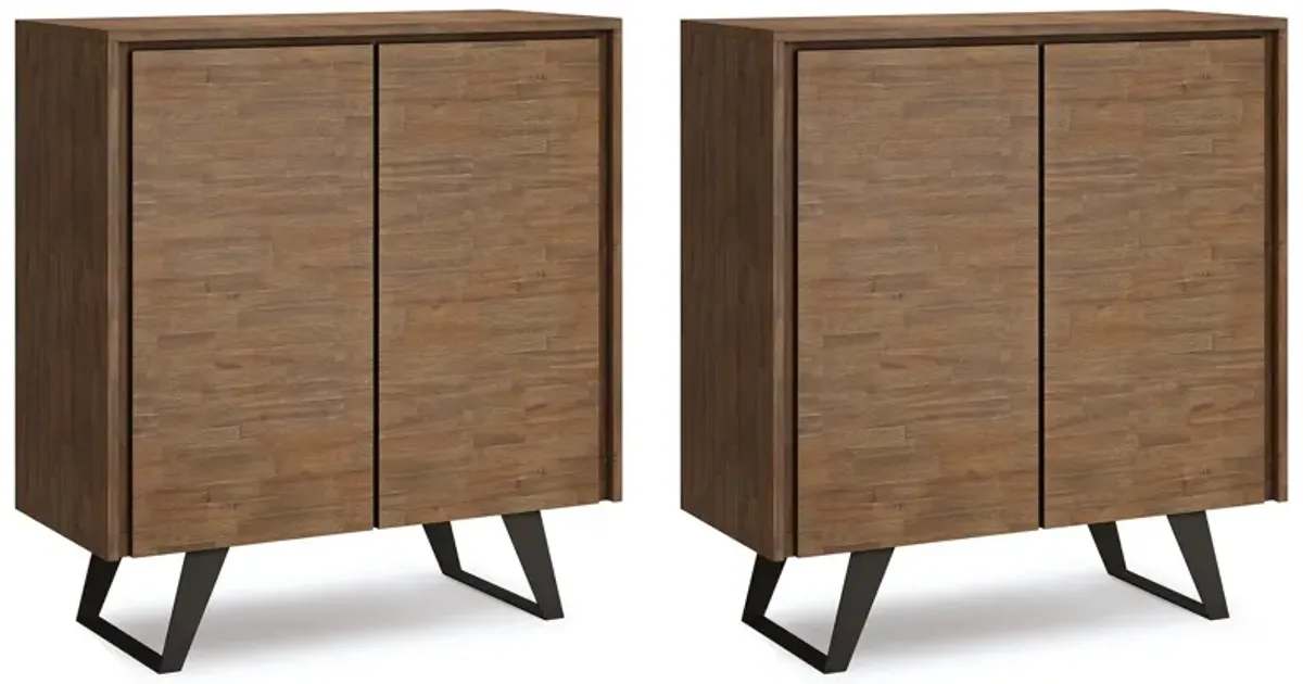 Lowry 39 inch Storage Cabinet (Set of 2) in Acacia
