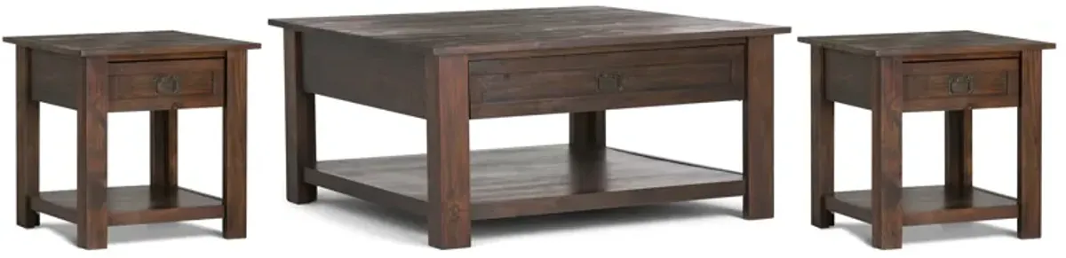 Monroe 38 inch Coffee Table with 22 inch End Tables (Set of 3)