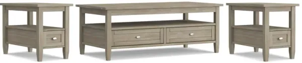 Warm Shaker 48 inch Coffee Table with 14 inch End Tables (Set of 3)