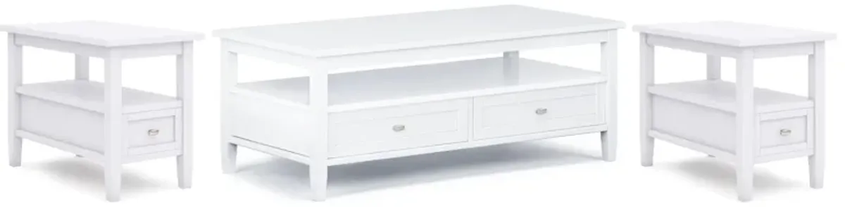 Warm Shaker 48 inch Coffee Table with 14 inch End Tables (Set of 3)
