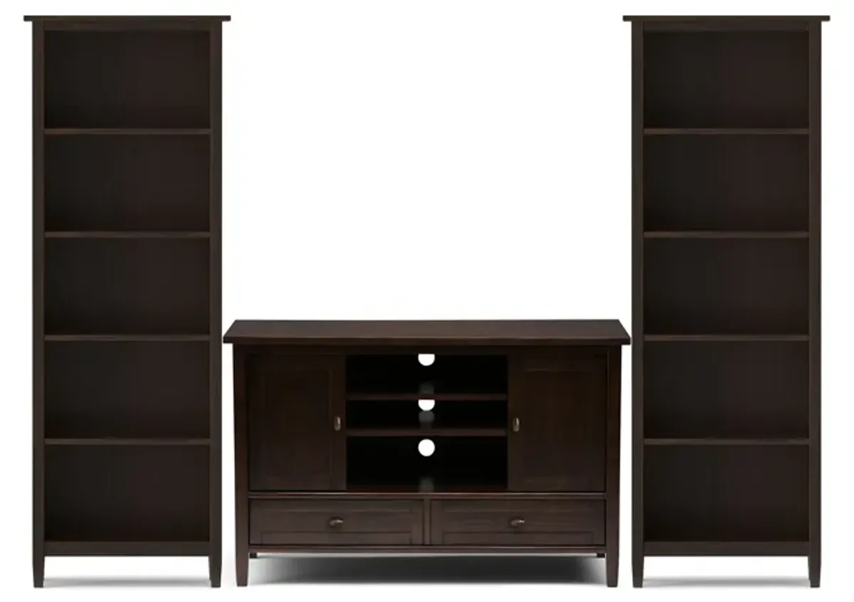 Warm Shaker 47 inch TV Stand with 26 inch Bookcases (Set of 3)