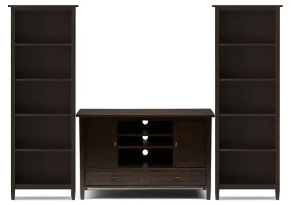 Warm Shaker 47 inch TV Stand with 26 inch Bookcases (Set of 3)