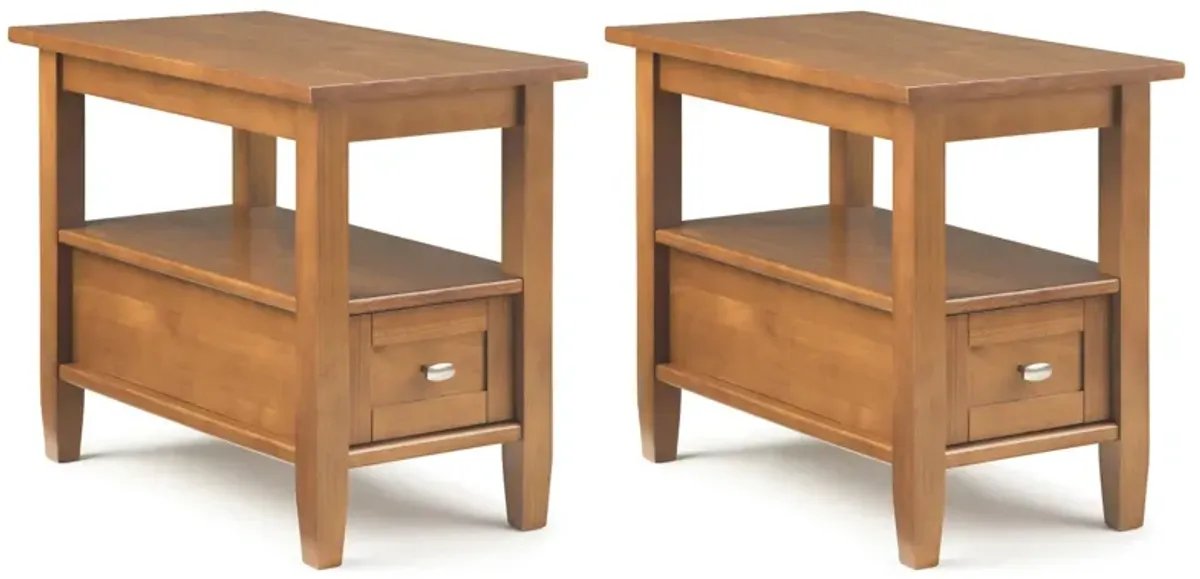 Warm Shaker 14 inch Narrow End Table (Set of 2)