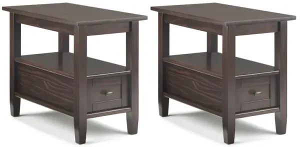 Warm Shaker 14 inch Narrow End Table (Set of 2)