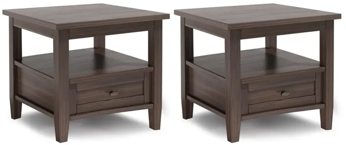 Warm Shaker 20 inch End Table (Set of 2)
