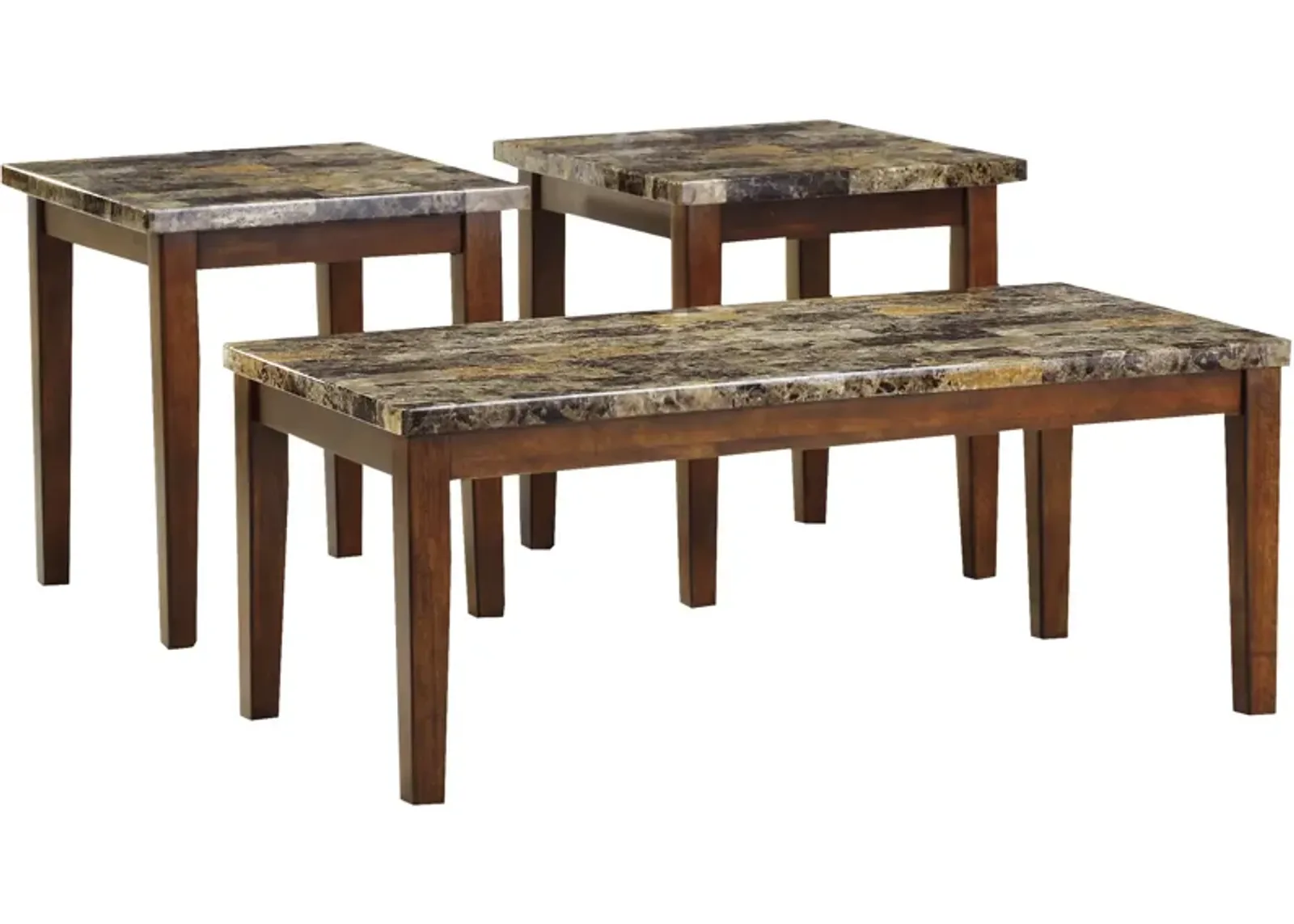 Ashley Furniture | Theo Set of 3 Coffee Tables | Faux Marble