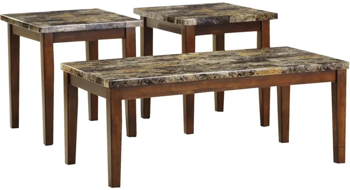 Ashley Furniture | Theo Set of 3 Coffee Tables | Faux Marble