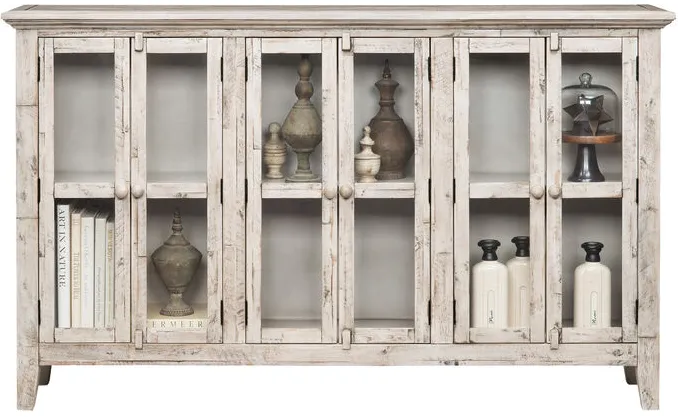 Rustic Shores Antique White 6 Door Cabinet