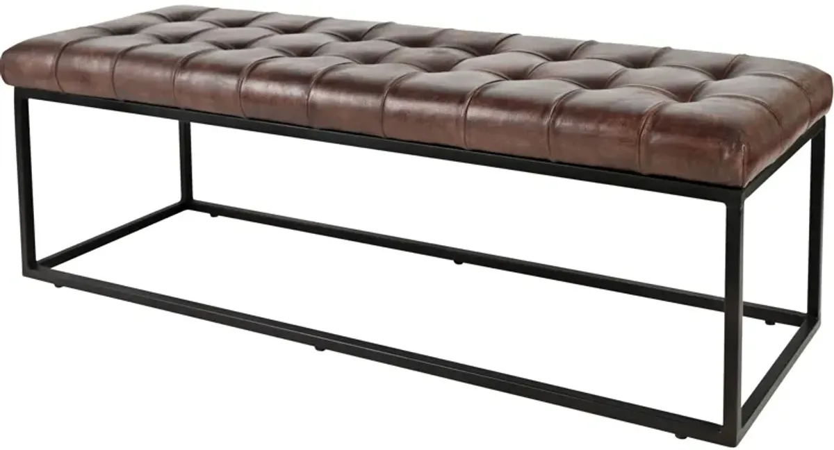 | Strathmore Leather Bench | Dark Sienna