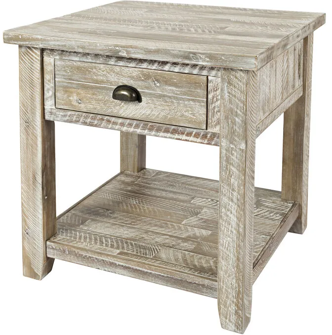 Artisans Craft Gray Wash End Table