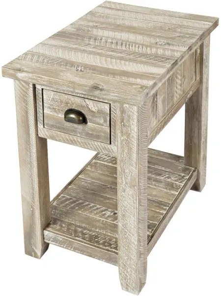 Artisans Craft Gray Wash Chairside Table