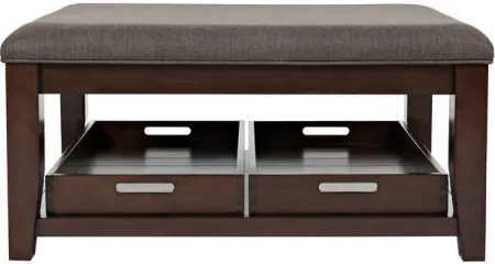 Twin Cities Dark Brown Upholstered Top Coffee Table