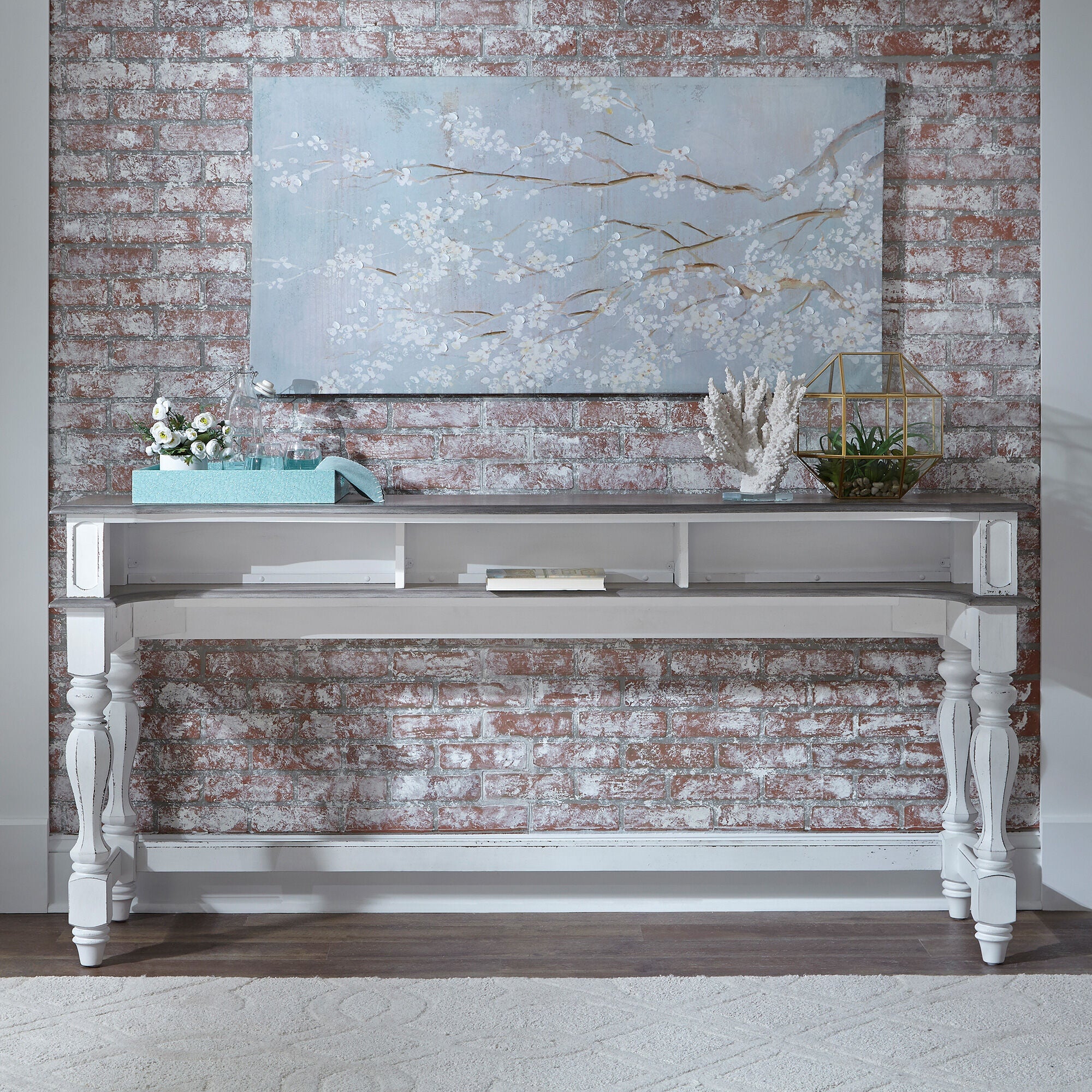 Liberty Furniture | Magnolia Manor Console Bar Table | Antique White