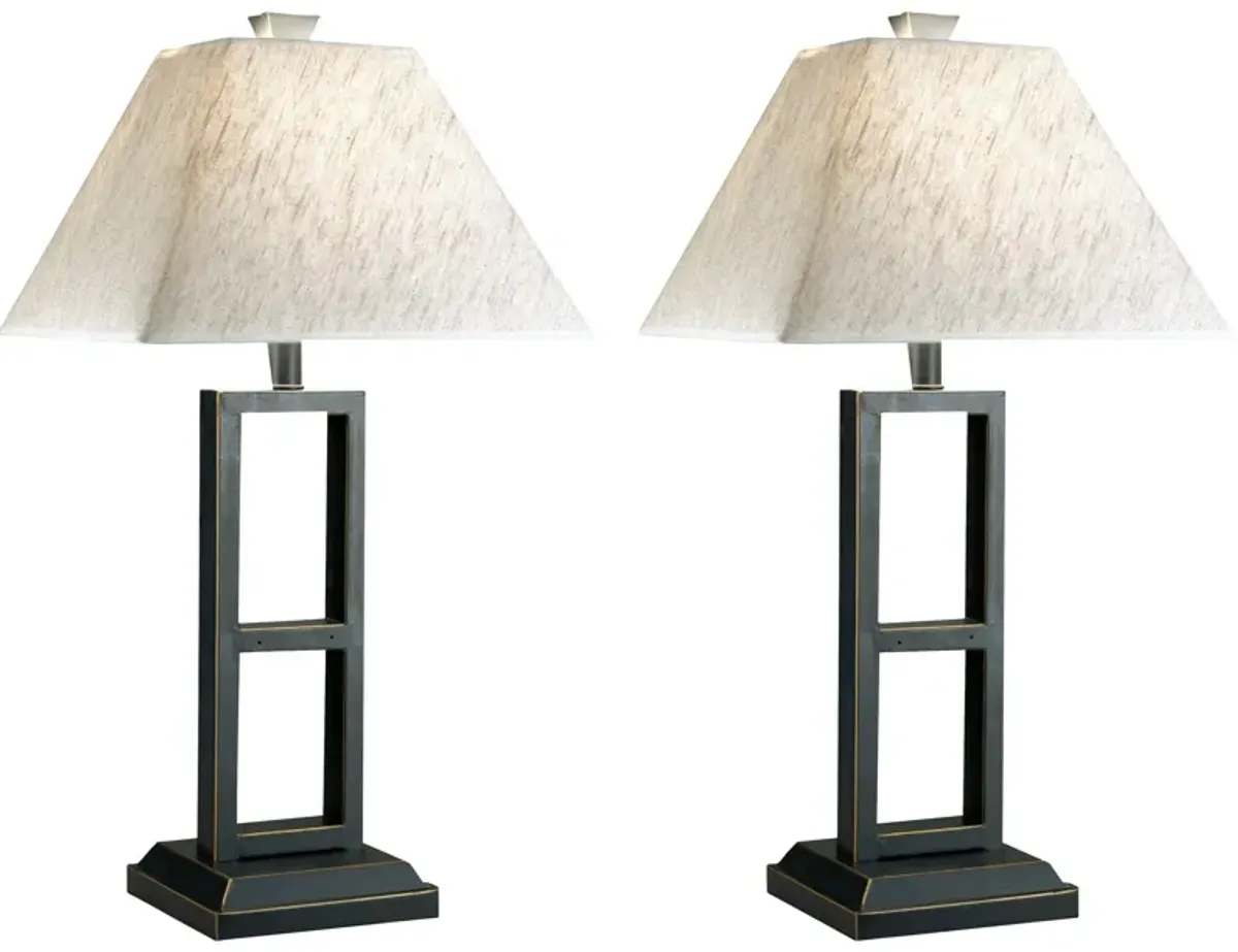 Ashley Furniture | Deidra Set of 2 Table Lamps | Rubbed Black