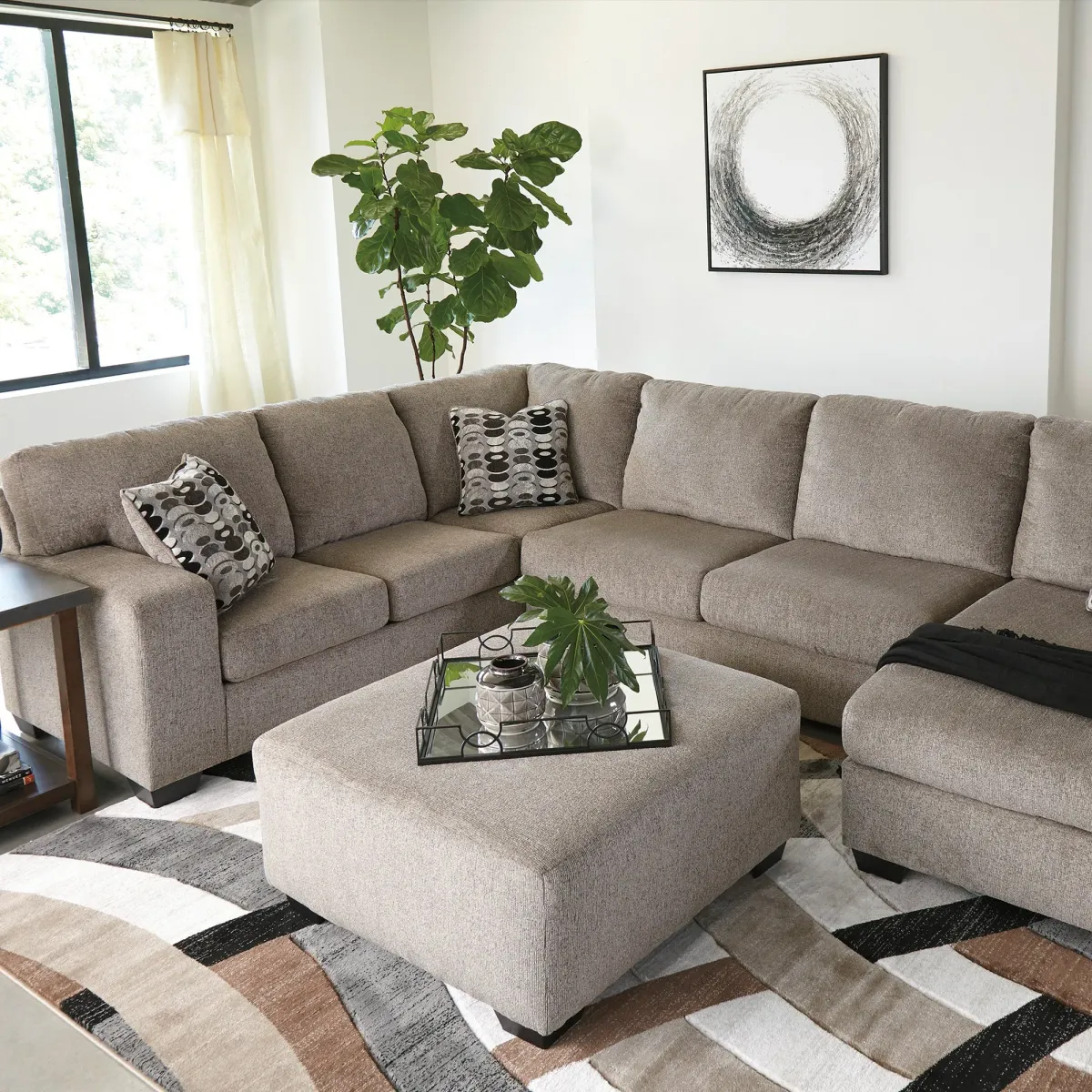 Slumberland Ballinasloe Right Chaise Sectional with Coffee Table and 2 End Tables