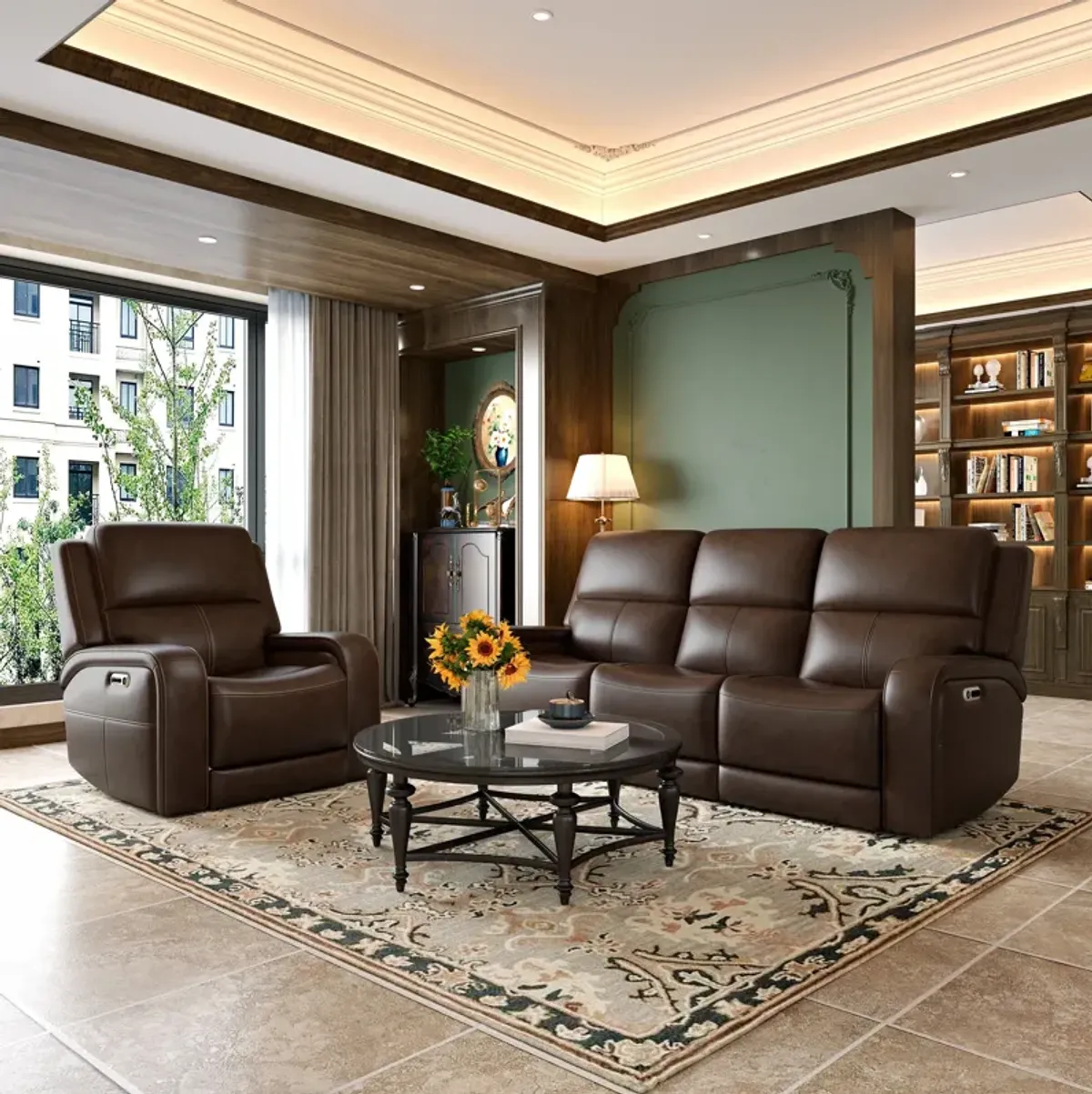 Flexsteel Hayley Power Reclining Sofa and Loveseat