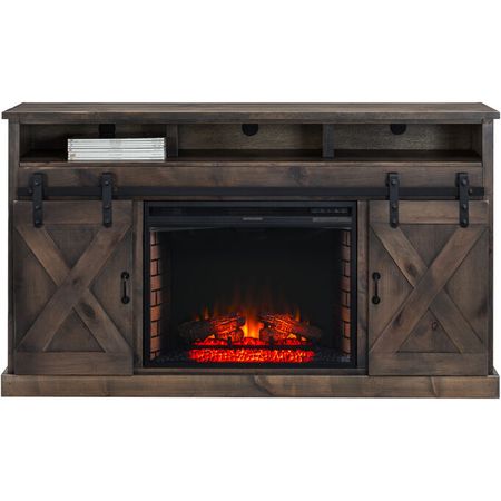 Farmhouse Barn wood Fireplace Console