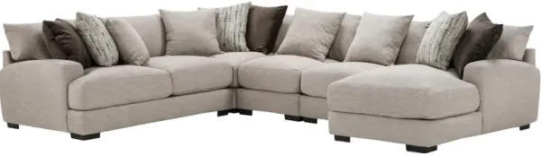 Franklin Wake 5 Piece Right Chaise Sectional and Ottoman