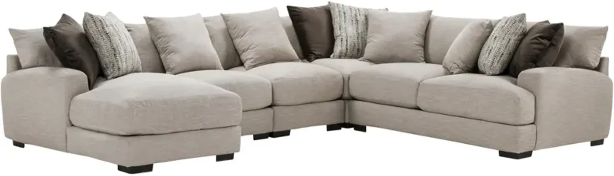 Franklin Wake 5 Piece Left Chaise Sectional and Ottoman