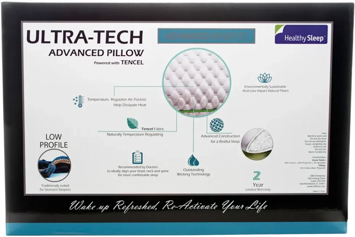 Healthy Sleep Ultra-Tech Low Profile Pillow