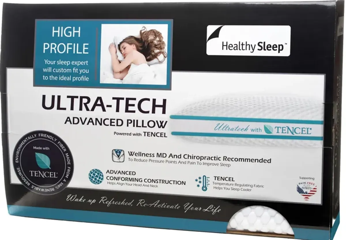 | Queen Healthy Sleep Ultra-Tech High Profile Pillow | White