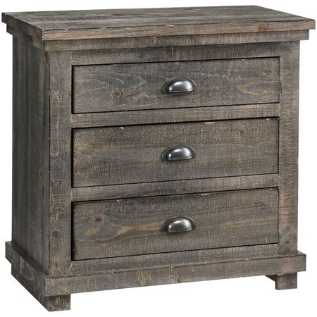 Willow Distressed Gray Nightstand