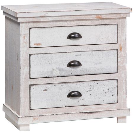 Willow Distressed White Nightstand