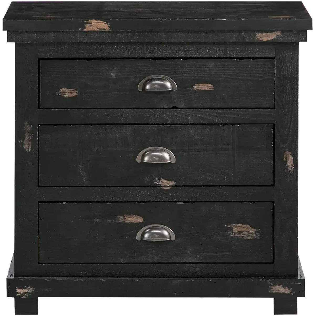 | Willow Nightstand | Distressed Black